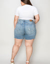 Judy Blue Full Size High Waist Rhinestone Decor Denim Shorts