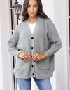 Button Up Long Sleeve Cardigan with Pockets