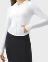 Pocketed Zip Up Hooded Long Sleeve Active Outerwear