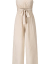 Tied Cutout Tube Wide Leg Jumpsuit