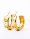 Stainless Steel 18K Gold Plated Ring Shape C-Hoop Earrings