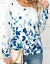 Woven Right Floral Button Front Round Neck Cardigan
