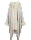 Color Block Fringe Detail Poncho