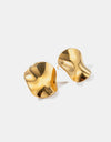 Geometric Pleated 18K Gold-Plated Stud Earrings