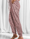 Full Size Leopard Drawstring Pocketed Pants