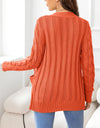 Button Down Cable-Knit Cardigan