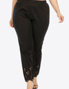 Plus Size Openwork Elastic Waist Pants