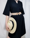 Geometric Buckle Elastic Wide Belt