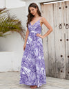 Printed Surplice Spaghetti Strap Dress