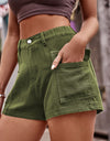 High-Waist Denim Shorts with Pockets