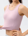 Round Neck Wide Strap Active Tank