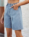 High Waist Denim Shorts with Pockets