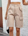 High Waist Denim Shorts with Pockets