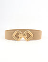 Geometric Buckle Elastic Wide Belt