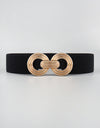 Geometric Buckle Elastic Wide Belt