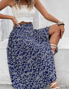 Ditsy Floral Slit High Waist Skirt