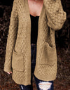 Open Front Dropped Shoulder Cardigan with Pockets