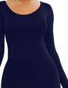 Round Neck Long Sleeve Maxi Wrap Dress