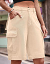 Denim Cargo Shorts with Pockets