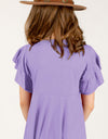 Round Neck Petal Sleeve Dress