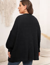 Plus Size Open Front Dropped Shoulder Knit Cardigan