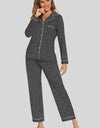 Collared Neck Loungewear Set with Pocket