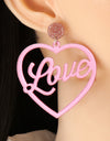 Heart Shape Acrylic Dangle Earrings