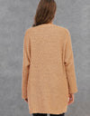 Pocketed Open Front Long Sleeve Cardigan