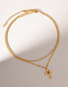 18K Gold-Plated Double Layered Cross Necklace