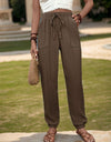 Textured High Waist Joggers