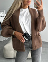 Open Front Dropped Shoulder Cardigan