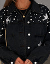 Bead Detail Denim Jacket