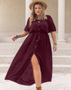 Plus Size Round Neck Half Sleeve Dress