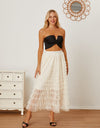 Ruched High Waist Tiered Skirt