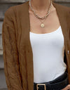 Cable-Knit Button Down Cardigan
