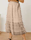 Ruched High Waist Tiered Skirt