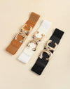 Zinc Alloy Buckle Elastic Wide Belt