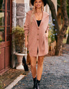 Collared Neck Button-Up Cardigan with Pockets