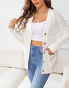 Button Down Cable-Knit Cardigan