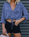 Tie Detail Denim Top
