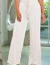 Drawstring Wide Leg Pants with Pockets