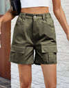 Pocketed High Waist Denim Shorts