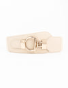 PU Elastic Wide Belt with Alloy Buckle