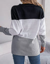 Cable-Knit Striped Button Up Cardigan