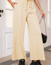 Drawstring Wide Leg Pants with Pockets