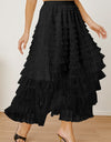 Ruched High Waist Tiered Skirt