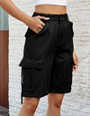 High Waist Denim Shorts with Pockets