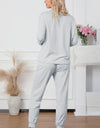 Round Neck Top and Drawstring Pants Lounge Set