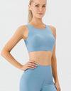 Round Neck Wide Strap Active Bra