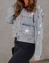 Bead Detail Denim Jacket